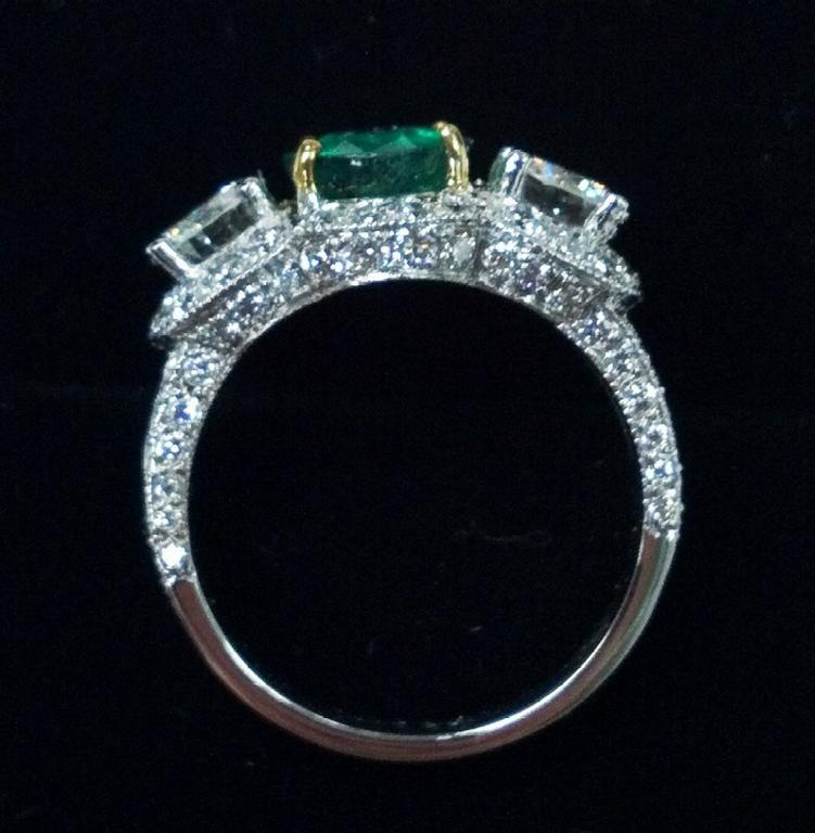 emerald and diamond custom made ring.jpg by Rothstein Jewelers of Beverly Hills